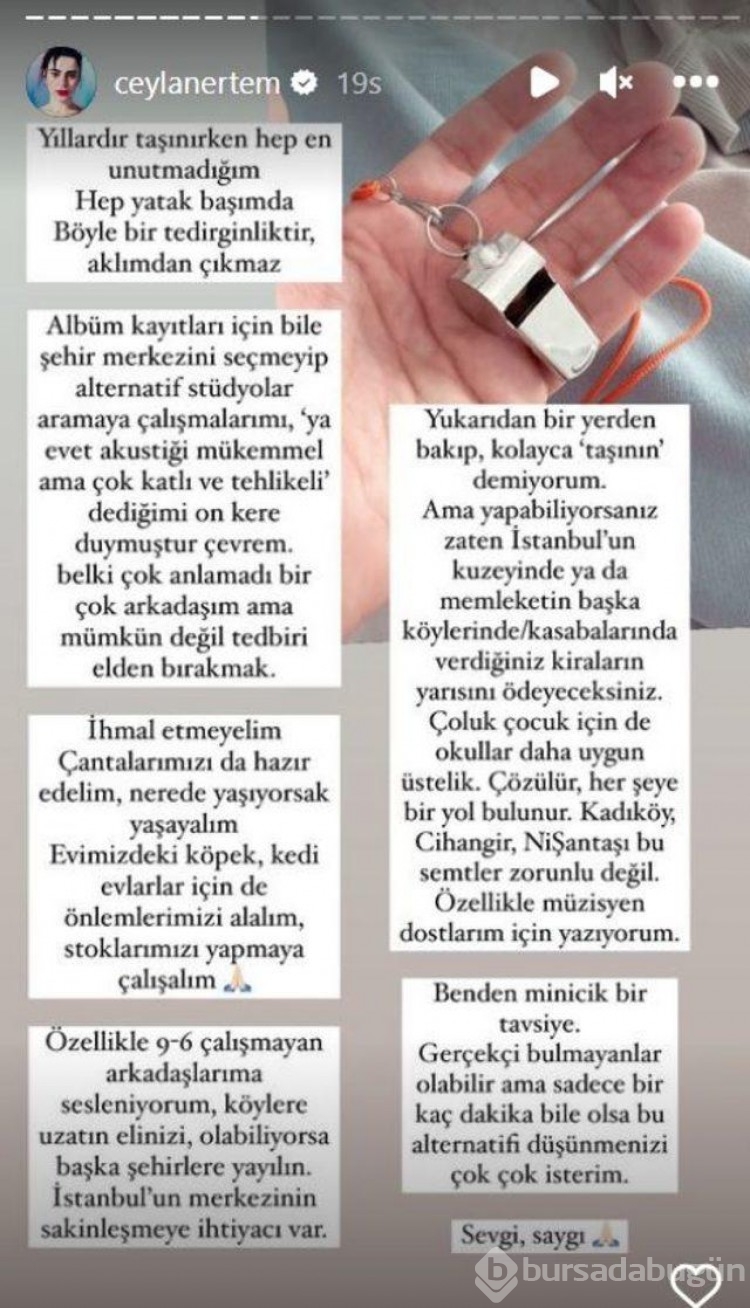Ceylan Ertem arkadaşlarına seslendi: Başka şehirlere yayılın! 