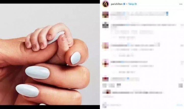 Paris Hilton bebeğinin yüzünü gösterdi
