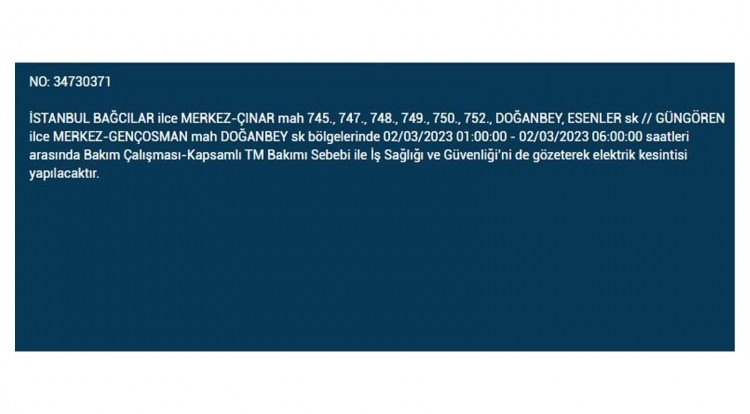 İstanbul'da büyük elektrik kesintisi!