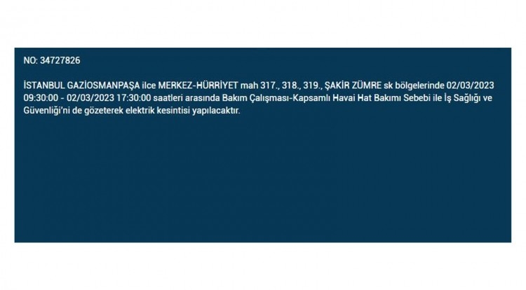İstanbul'da büyük elektrik kesintisi!