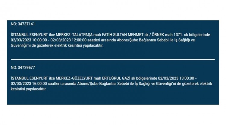 İstanbul'da büyük elektrik kesintisi!