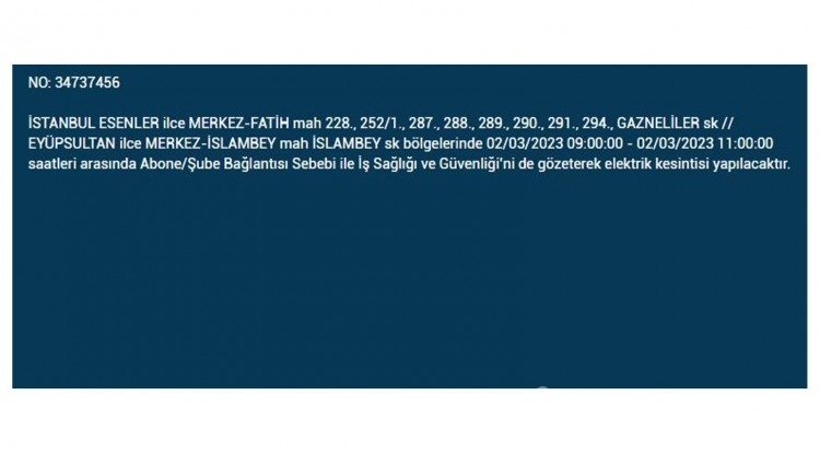 İstanbul'da büyük elektrik kesintisi!