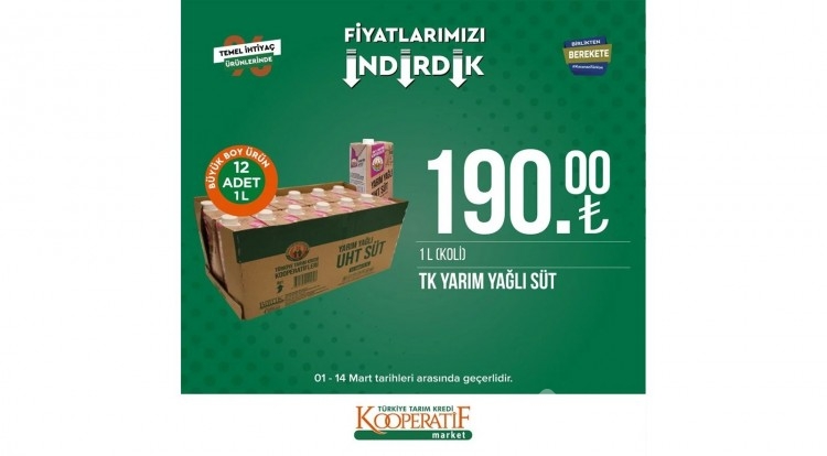 Tarım Kredi Kooperatif Market'te dev indirim!
