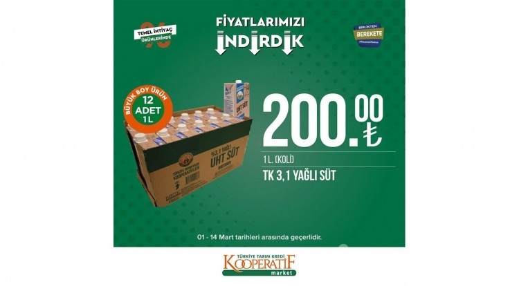 Tarım Kredi Kooperatif Market'te dev indirim!