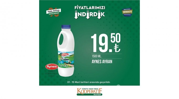 Tarım Kredi Kooperatif Market'te dev indirim!