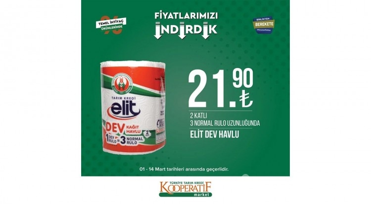 Tarım Kredi Kooperatif Market'te dev indirim!