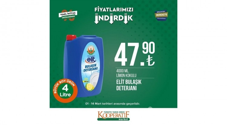 Tarım Kredi Kooperatif Market'te dev indirim!