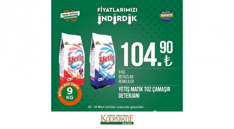Tarım Kredi Kooperatif Market'te dev indirim!