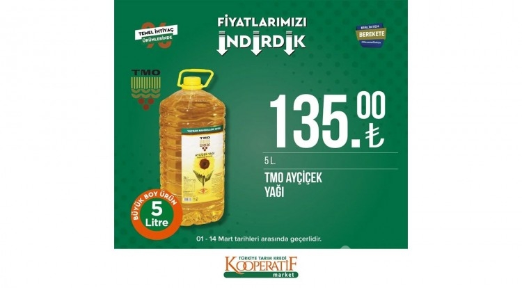 Tarım Kredi Kooperatif Market'te dev indirim!