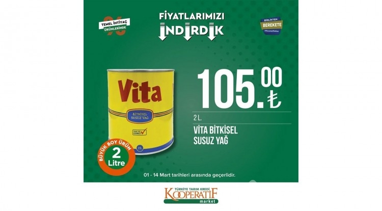 Tarım Kredi Kooperatif Market'te dev indirim!