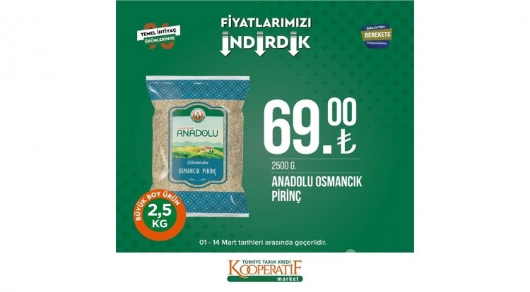 Tarım Kredi Kooperatif Market'te dev indirim!