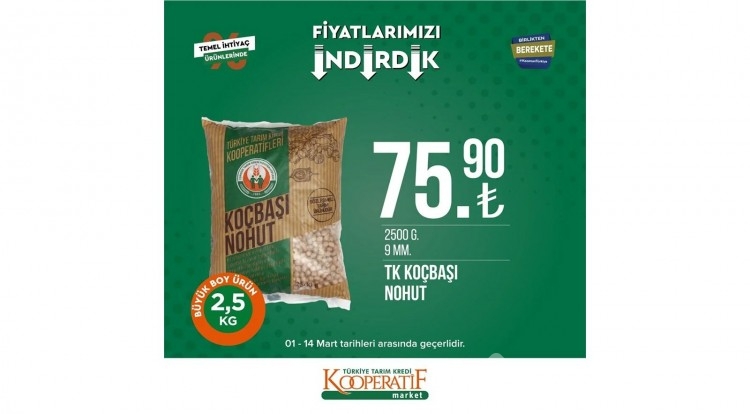 Tarım Kredi Kooperatif Market'te dev indirim!
