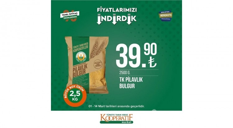 Tarım Kredi Kooperatif Market'te dev indirim!