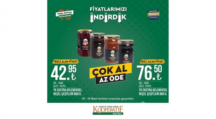 Tarım Kredi Kooperatif Market'te dev indirim!