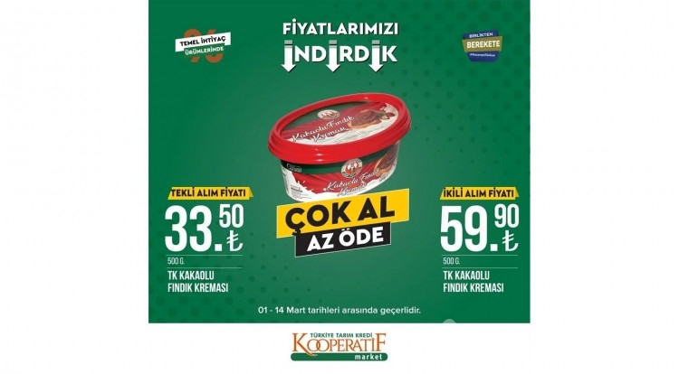 Tarım Kredi Kooperatif Market'te dev indirim!
