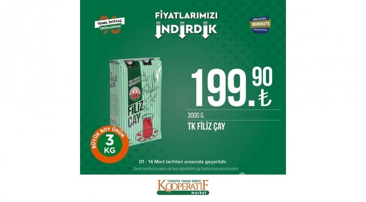 Tarım Kredi Kooperatif Market'te dev indirim!