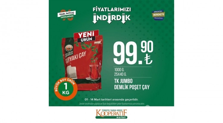 Tarım Kredi Kooperatif Market'te dev indirim!