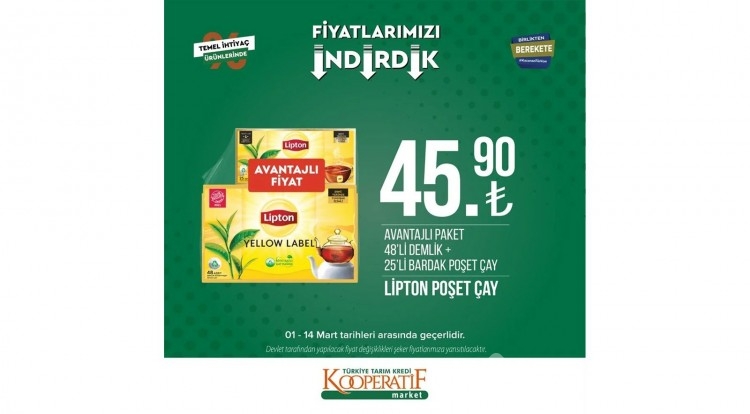 Tarım Kredi Kooperatif Market'te dev indirim!