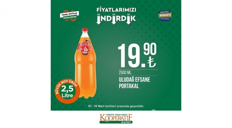 Tarım Kredi Kooperatif Market'te dev indirim!