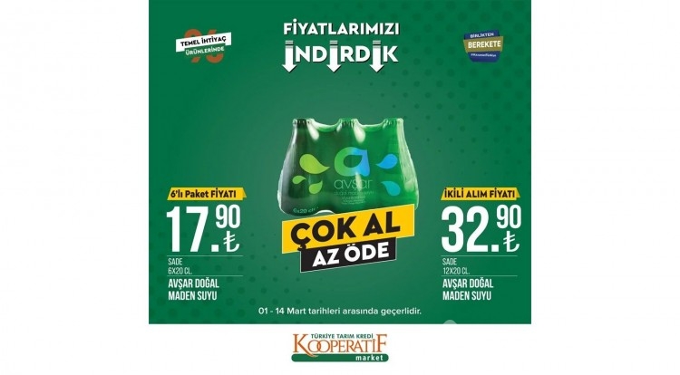 Tarım Kredi Kooperatif Market'te dev indirim!