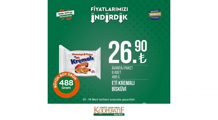 Tarım Kredi Kooperatif Market'te dev indirim!