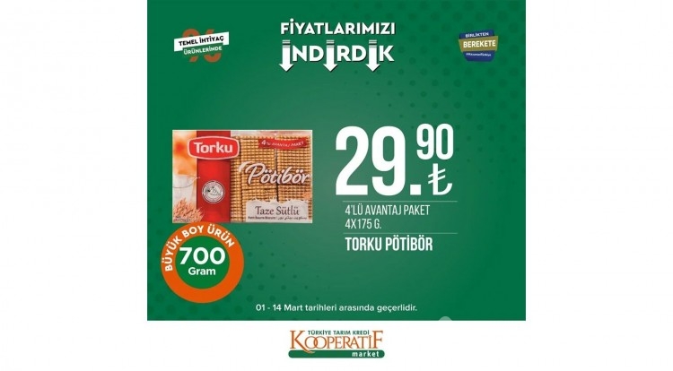 Tarım Kredi Kooperatif Market'te dev indirim!