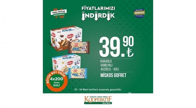Tarım Kredi Kooperatif Market'te dev indirim!