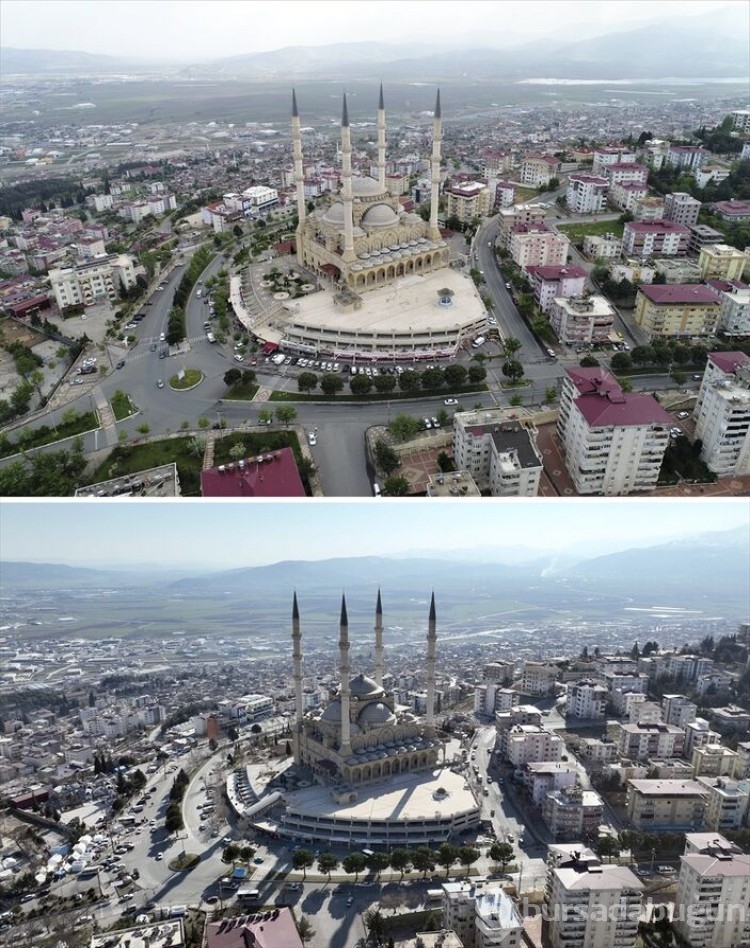 Kahramanmaraş'ta deprem öncesi ve sonrası fotoğraflar yıkımı gözler önüne serdi