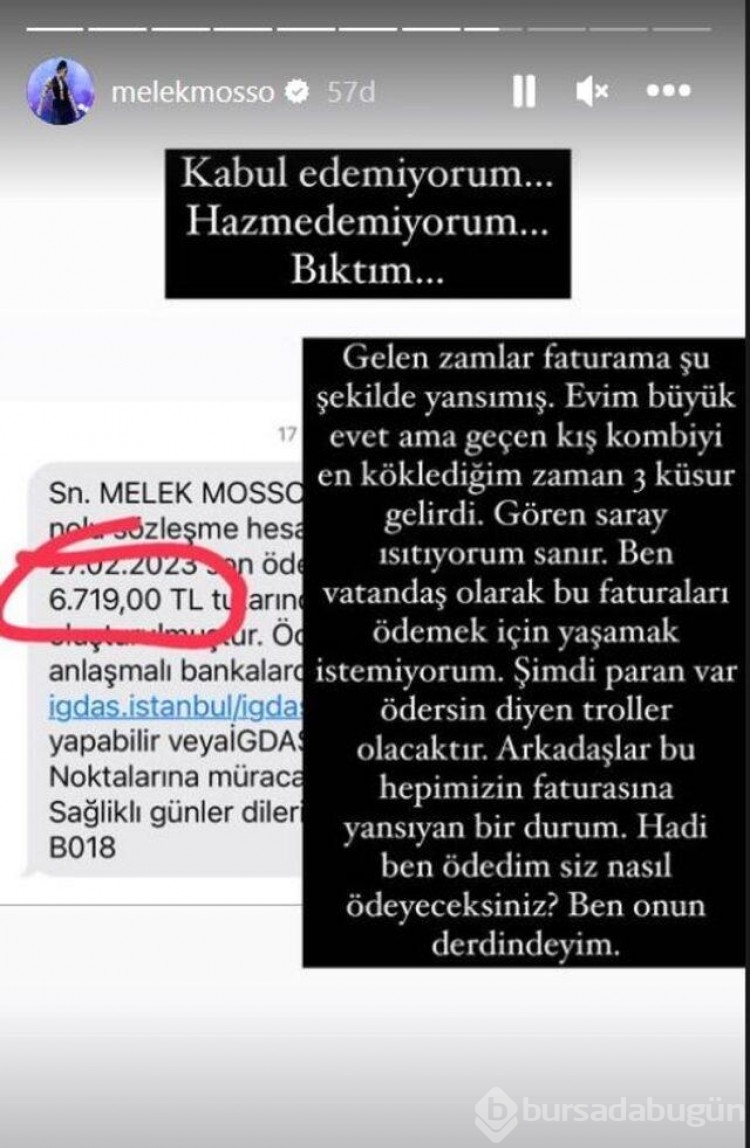 Melek Mosso'ya gelen fatura şoke etti!