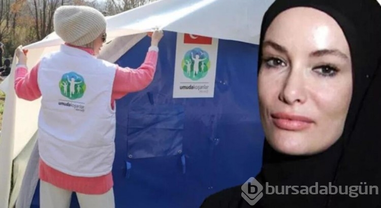 Gamze Özçelik deprem bölgesinde çadır kurdu