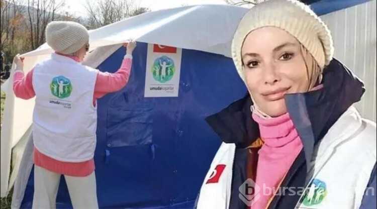 Gamze Özçelik deprem bölgesinde çadır kurdu