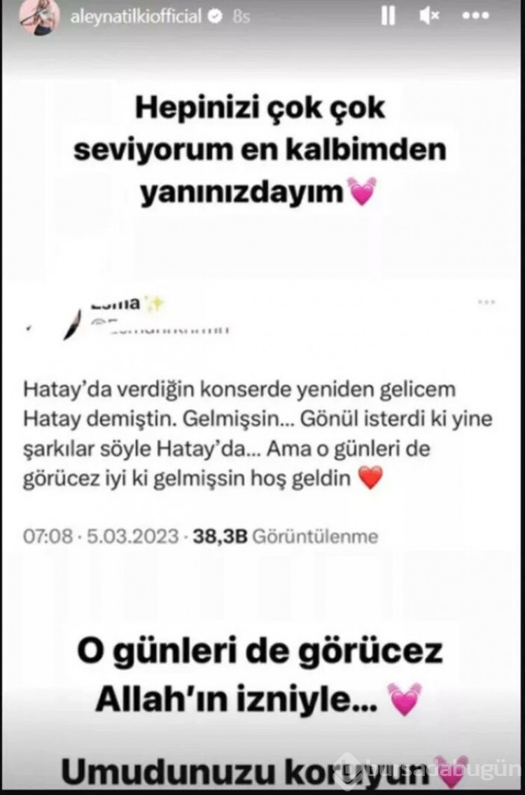 Aleyna Tilki depremzede çocuklara destek oluyor