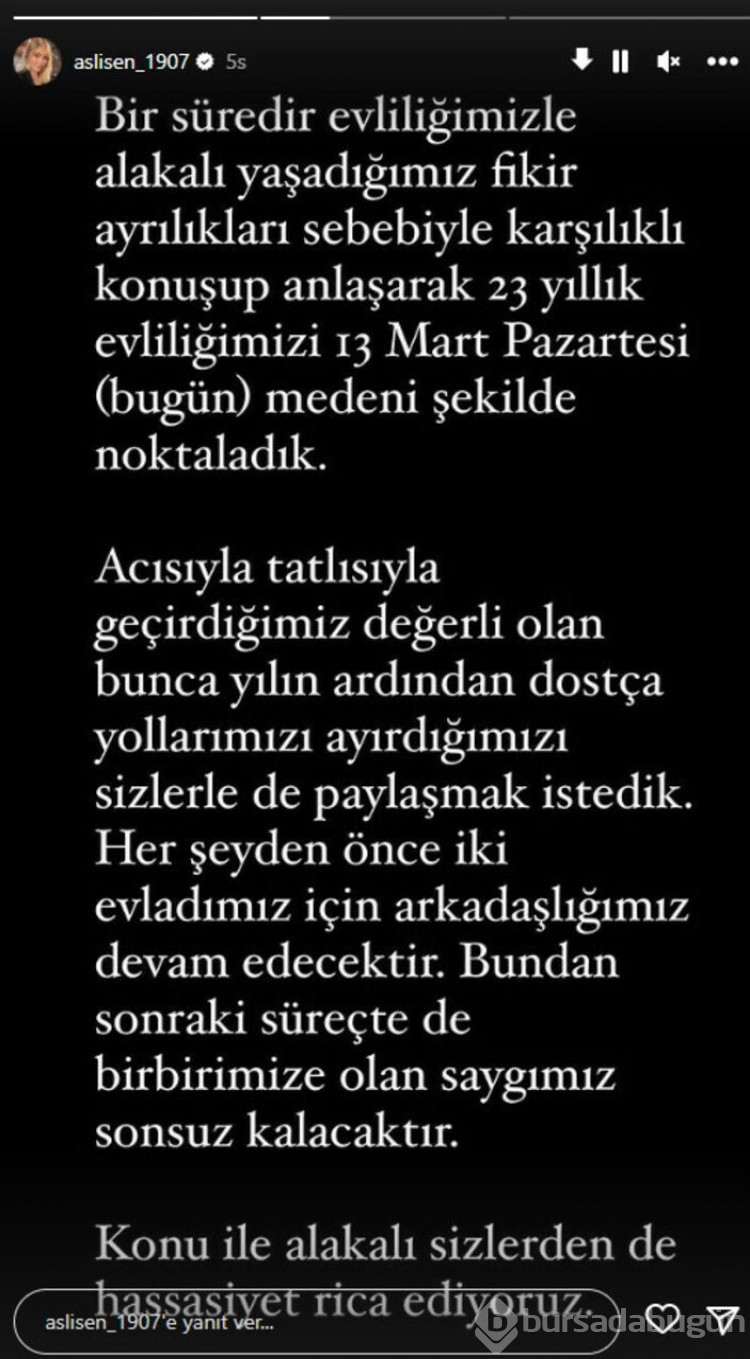Aslı Şen ile Metin Şen'in 23 yıllık evliliği sona erdi
