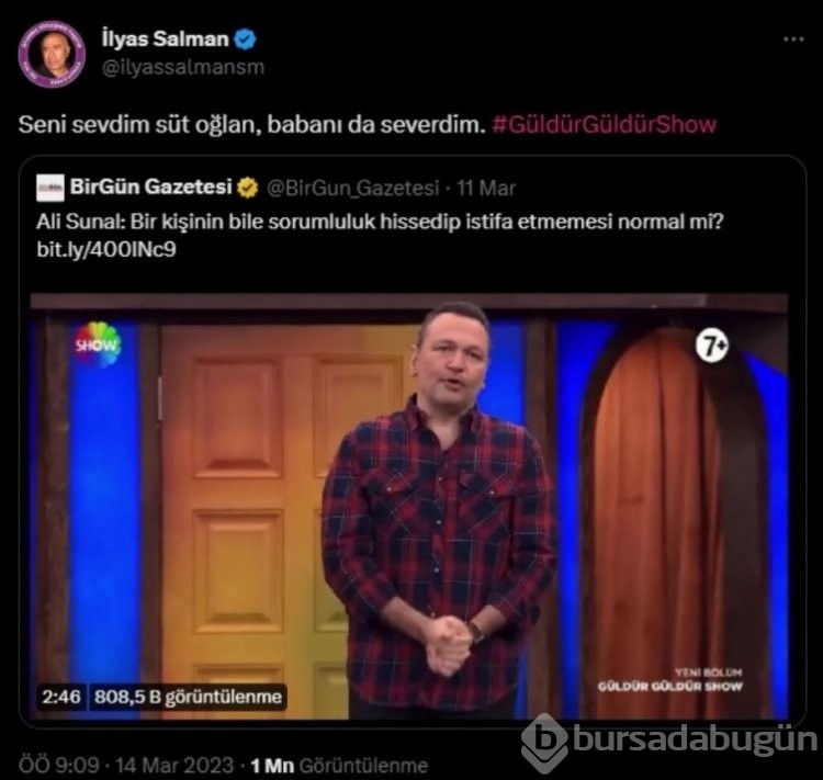 Usta tiyatrocu İlyas Salman Ali Sunal'a destek oldu
