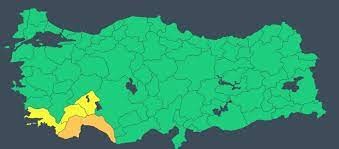Dört il için sarı ve turuncu kodlu uyarı