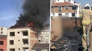 Metruk binada yangın sonrası ceset bulundu
