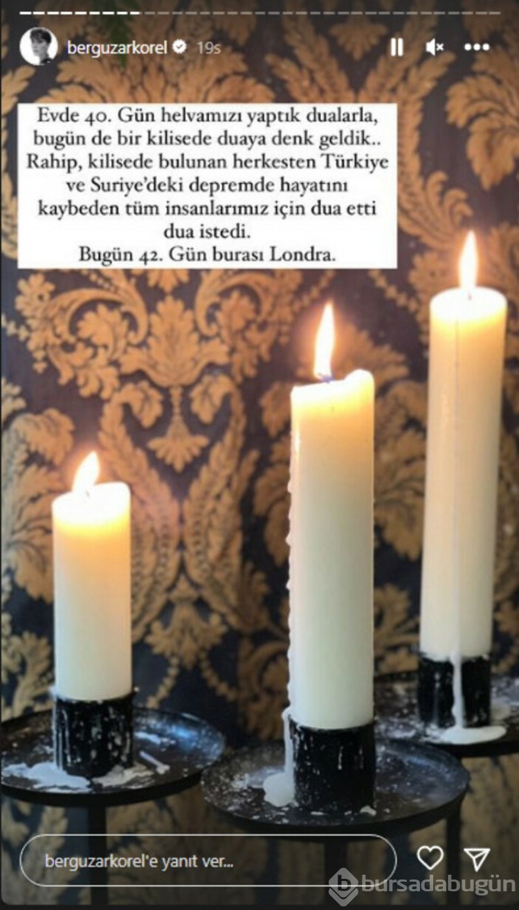 Güzel oyuncu Bergüzar Korel, Londra'da helva kavurdu