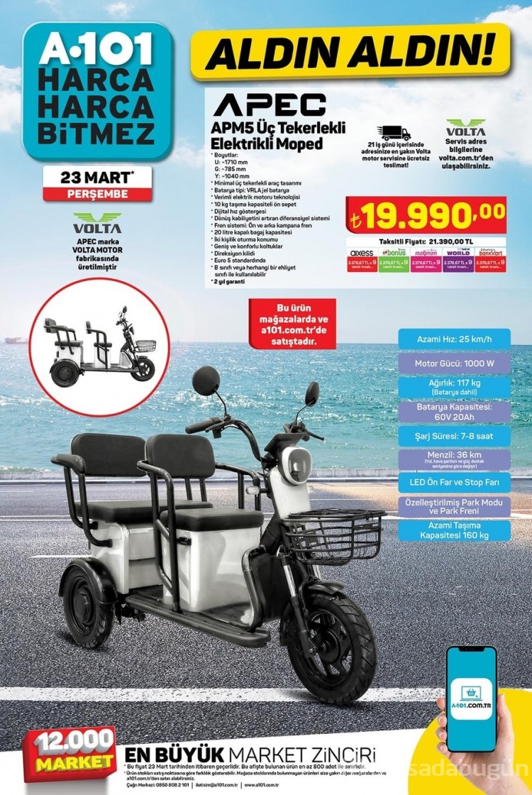 A101 kataloğunda elektrikli moped!