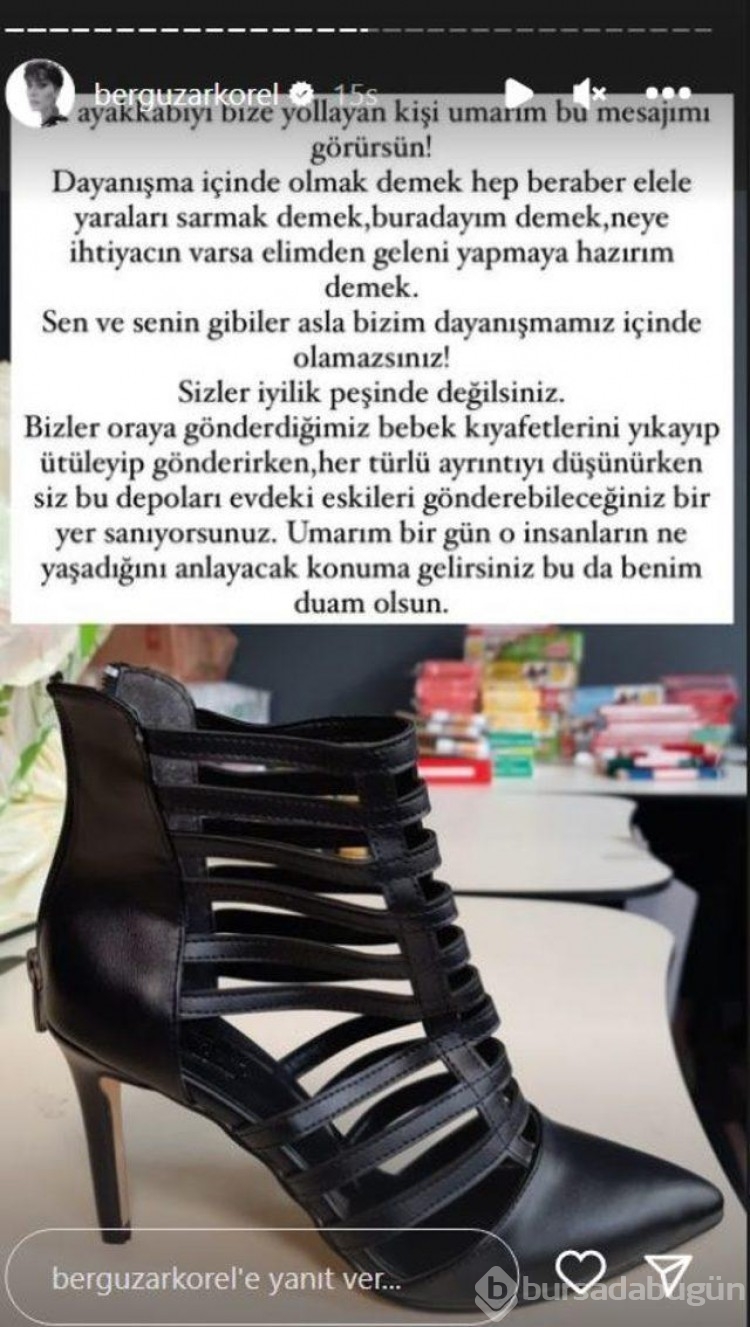 Bergüzar Korel yardım kolisinden çıkanı görünce çıldırdı!