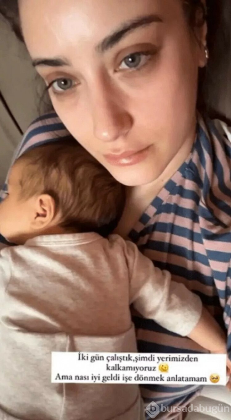 yeni doğum yapan oyuncu Hazal Kaya setlere geri döndü