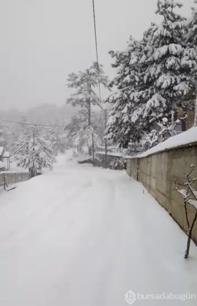 Bursa'nın dağ köylerine kar yağdı