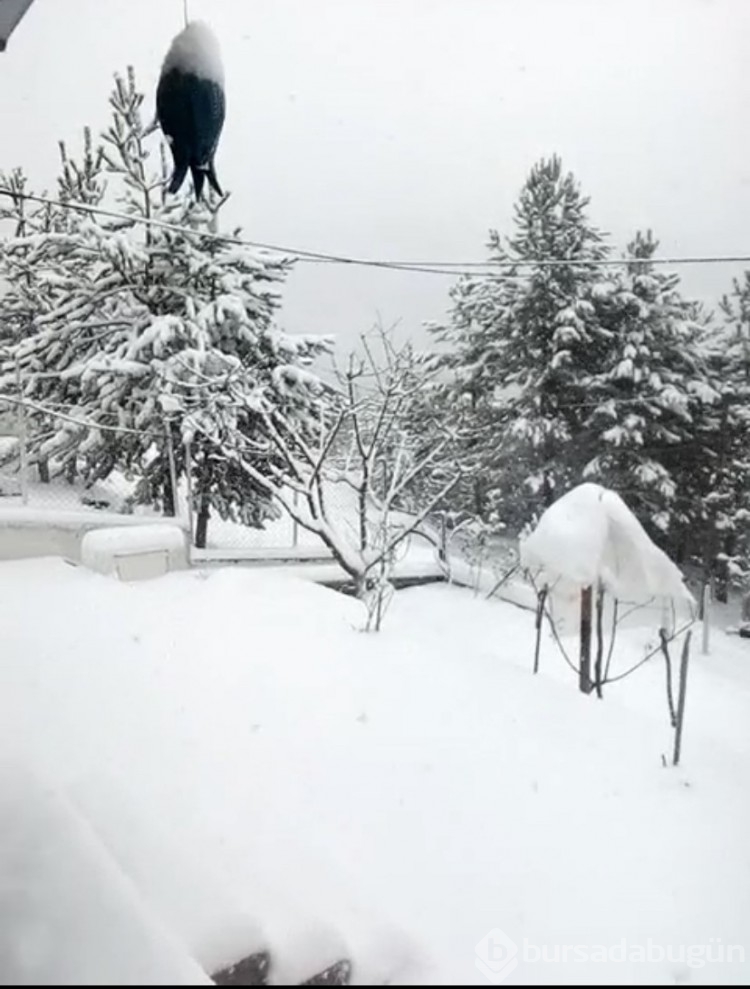 Bursa'nın dağ köylerine kar yağdı