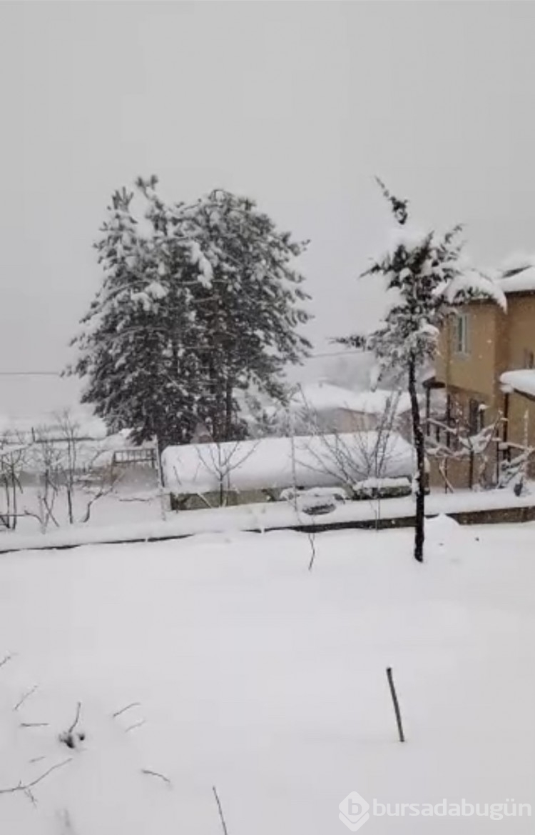 Bursa'nın dağ köylerine kar yağdı