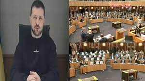 Zelenskiy, Avusturya Ulusal Meclisi'ne hitap etti: Muhalefet milletvekilleri salonu terk etti