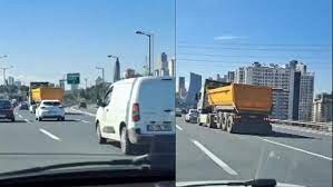 Hafriyat kamyonuyla makas attı; 14 bin lira ceza yedi