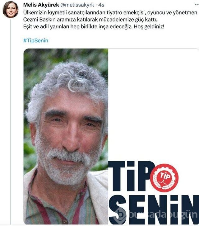 Yargı'nın Merdan dedesi Cezmi Baskın TİP'e katıldı