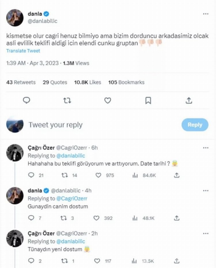 Danla Bilic kısmetse olur yarışmacısı Çağrı Özer ile ilgili paylaşım yaptı