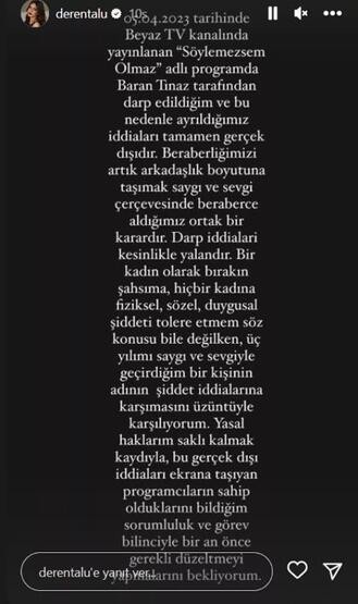 Deren Talu'dan şiddet iddialarına yanıt 
