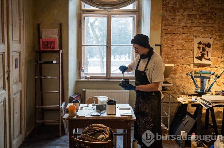 Ukrayna'nın Lviv kentindeki Lviv Sanat Merkezi sığınak oldu