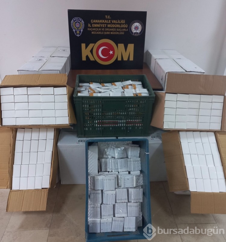 Çanakkale'de 221 bin makaron ele geçirildi